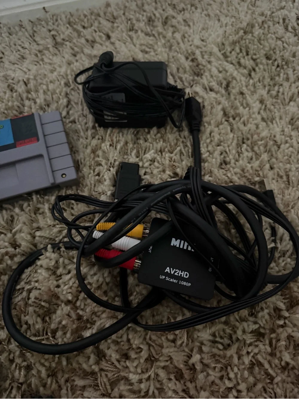 Super Nintendo Entertainment System Classic Gray Console with Purple Accents
